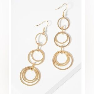 Modern Triple Interlocking Round Hoop Pierced Earrings (New)
